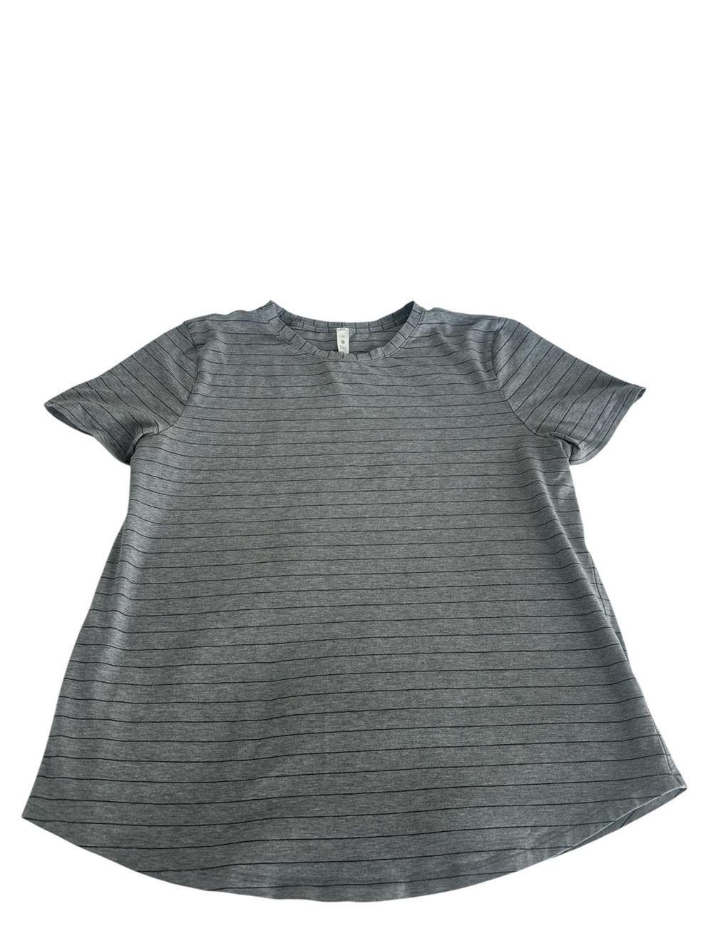 lululemon athletica  Gray Striped Short Sleeve Tee